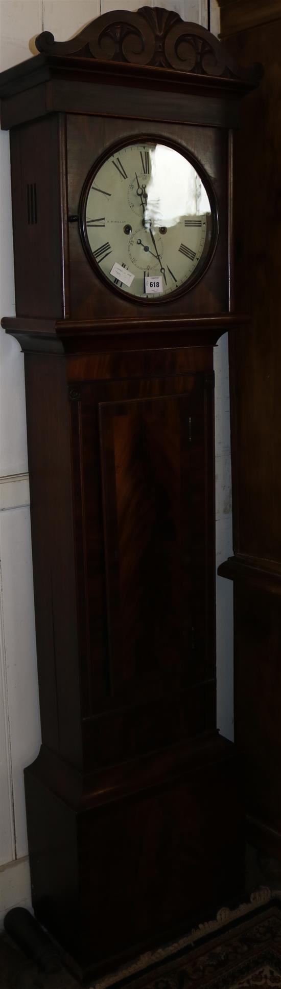 Mahogany 8 day longcase clock(-)